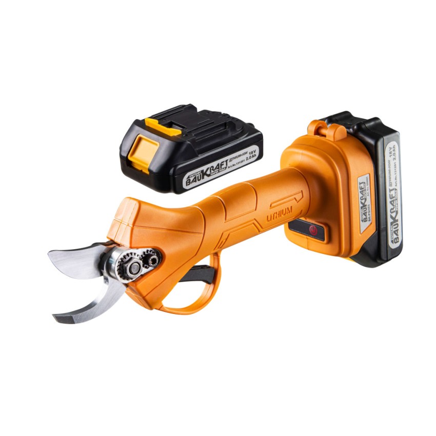BauKraft Ножица лозарска акум. безчет. 18V 2x2Ah 25mm в куф. BK-PSH03