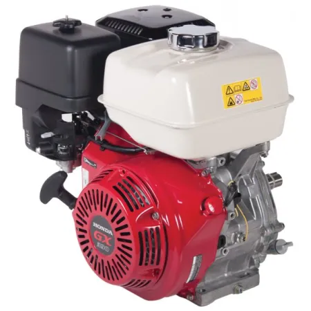 Honda Двигател GX390UT2X-QX-B9-OH Хоризонтален вал 25.4 мм шпонка, вътрешна резба 3/8-24UNF, газ-лост, с тих въздушен филтър, с датчик за масло, с тих ауспух, без дефлектор, без искроуловител, червен цвят