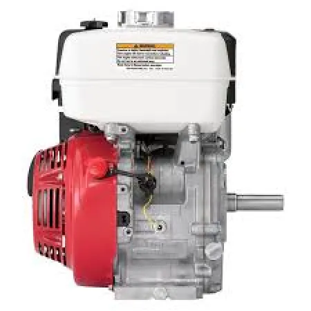 Honda Двигател GX270UT2-RH-E5-OH Хоризонтален вал 22 мм шпонка, вътрешна резба М8х1.25, газ-лост, електрически старт, с тих въздушен филтър, без датчик за масло, без дефлектор, без искроуловител, 1/2 редукция съединител, зареждане 1А, червен цвят