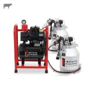 MELASTY TYS2-AK 80мм Вакуум Помпа с Алуминиев Гюм — 0.55KW / 240л / Монофазна за 2 Крави с 2х30л Алуминиев Гюм