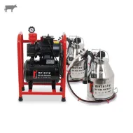 MELASTY TYS2-PK 80мм Вакуум Помпа с Неръждаваем Гюм — 0.55KW / 240л / Монофазна за 2 Крави с 2х30л Неръждаваем Гюм