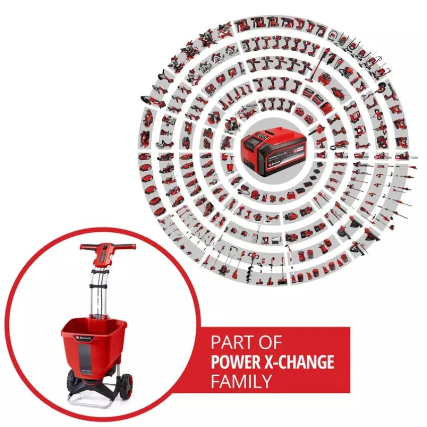 Einhell GE-SR 18/22 Li-Solo Акумулаторна разпръсквачка с регулируема ширина и Power X-Change система