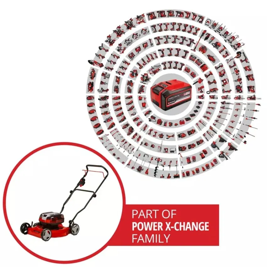 Einhell GE-CM 36/48 Li M-Solo – Акумулаторна мулчираща косачка с безчетков мотор и Power X-Change технология