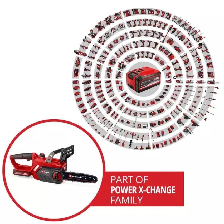 Einhell GE-LC 18/25-1 Li Set Комплект акумулаторен верижен трион с батерия и зарядно за универсална употреба