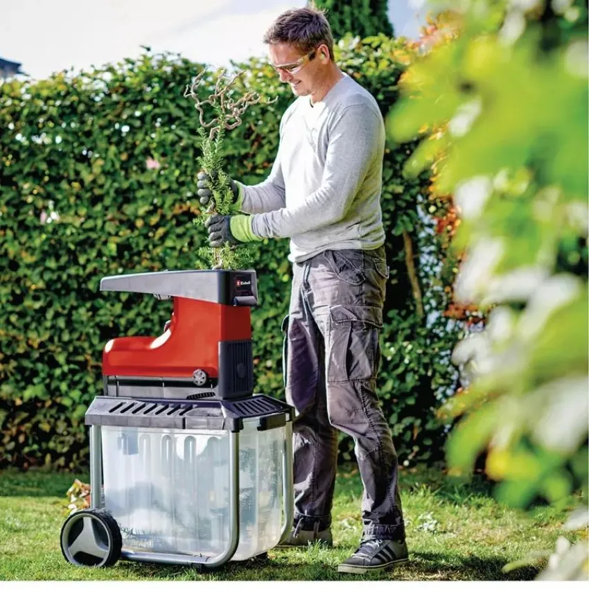 Einhell GC-RS 60 CB Безшумен електрически шредер с режещ барабан за ефективно раздробяване на клони и градински отпадъци