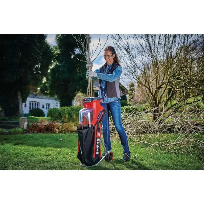Einhell REDAXXO 36/25 Акумулаторна дробилка за градински отпадъци с Twin-Pack технология и 55L торба