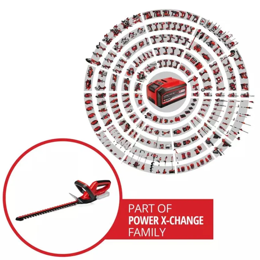Einhell GC-CH 1846 Li-Solo Лек и мощен акумулаторен храсторез с лазерно изрязани ножове