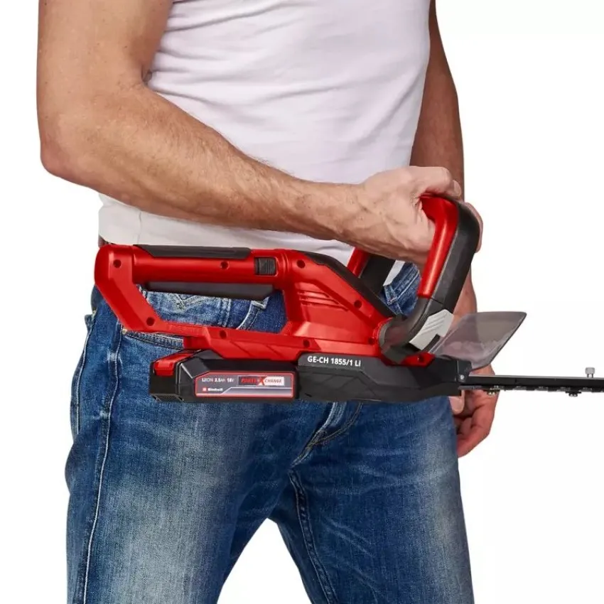 Einhell GC-CH 1855/1 Li Kit (1x2.5 Ah) Акумулаторен храсторез с лазерно изрязани ножове и въртяща се ръкохватка