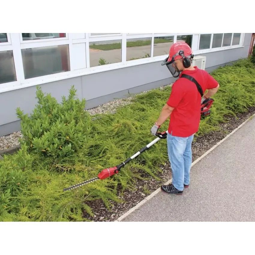 Einhell GE-HH 18/45 Li T-Solo Акумулаторен телескопичен храсторез с регулируема дръжка и лазерно изрязани ножове