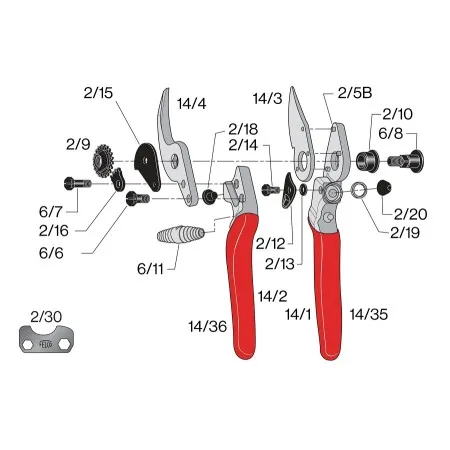 FELCO 14 Ергономичен, лек и прецизен модел с компактна режеща глава