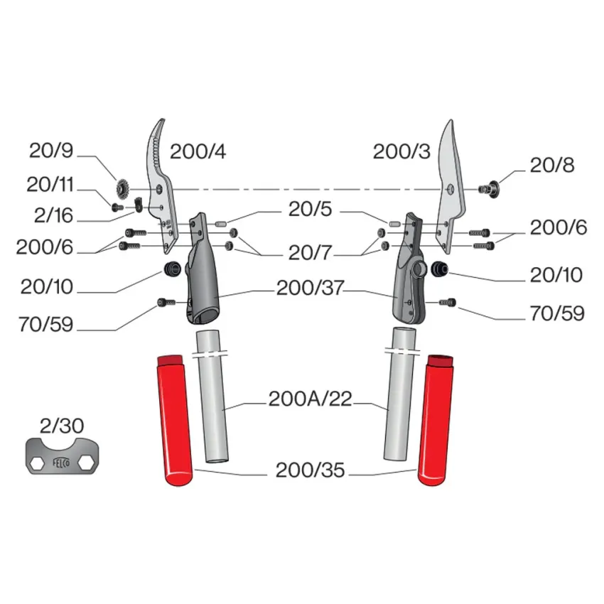 FELCO 200A-40 Лека, прецизна и адаптивна ножица за професионална резитба