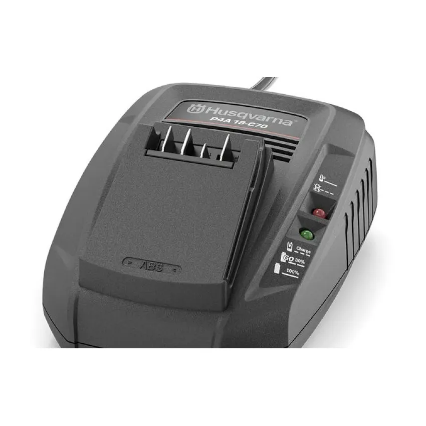 Зарядно Устройство Husqvarna Aspire P4A 18-C70: Бързо Зареждане за 18V Батерии POWER FOR ALL ALLIANCE
