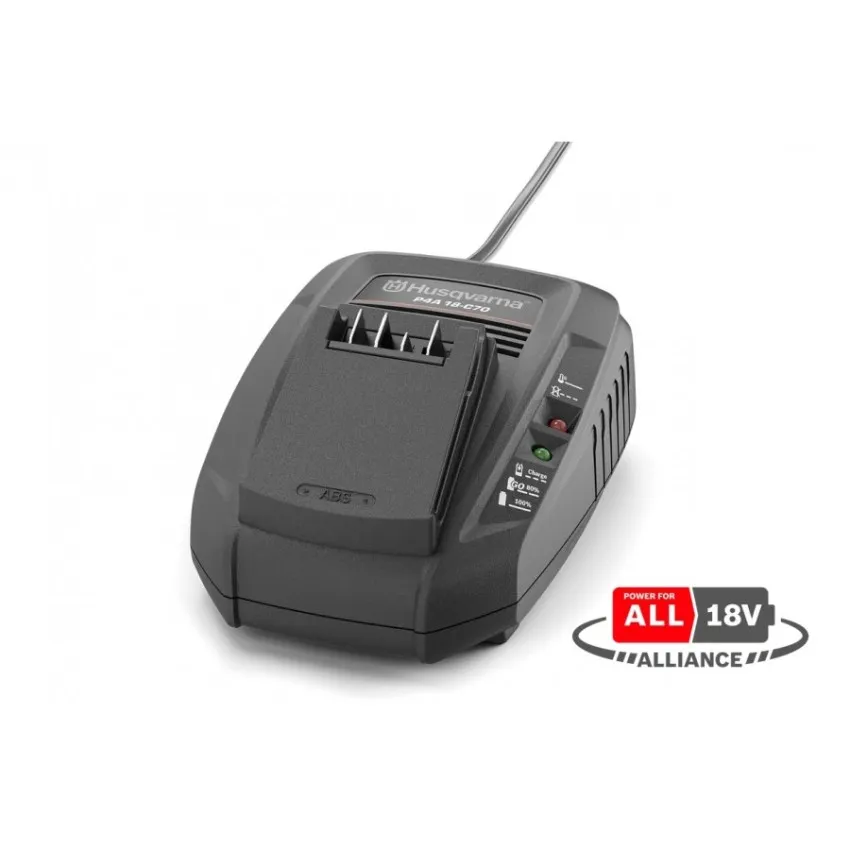 Зарядно Устройство Husqvarna Aspire P4A 18-C70: Бързо Зареждане за 18V Батерии POWER FOR ALL ALLIANCE