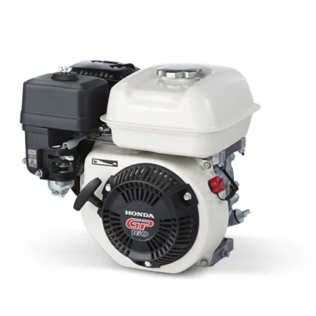 Honda Двигател GP160H-QH-B1-5S Хоризонтален вал 19.05 мм шпонка, вътрешна резба 5/16-24UNF, газ-лост/жило, с двоен въздушен филтър, без датчик за масло, без дефлектор, без искроуловител, бял цвят
