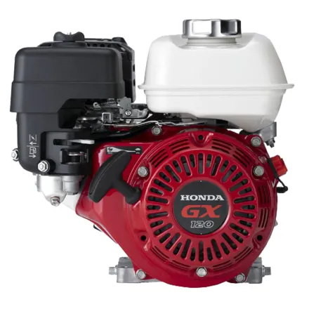 Honda Двигател GX120UT2-QX-4-OH Хоризонтален вал 19.05 мм шпонка, вътрешна резба 5/16-24UNF, газ-лост, с тих въздушен филтър, с датчик за масло, без дефлектор, с искроуловител, червен цвят