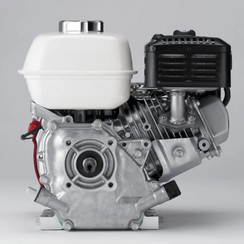Honda Двигател GX120UT2-SX-4-OH Хоризонтален вал 18 мм шпонка, вътрешна резба М8х1.25, газ-лост, с тих въздушен филтър, с датчик за масло, без дефлектор, без искроуловител, червен цвят