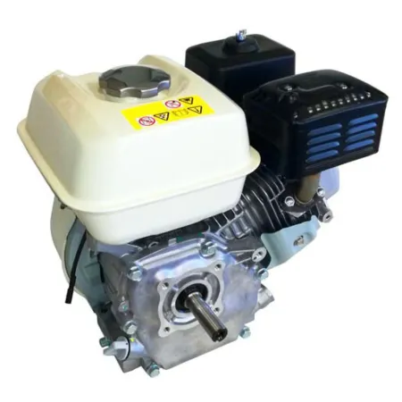 Honda Двигател GP200H-QH-B1-5S Хоризонтален вал 19.05 мм шпонка, вътрешна резба 5/16-24UNF, газ-лост/жило, с двоен въздушен филтър, без датчик за масло, без дефлектор, без искроуловител, бял цвят