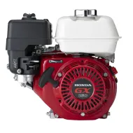 Honda Двигател GX160UT2-SM-C7-OH Хоризонтален вал 20 мм шпонка, вътрешна резба М8х1.25, газ-жило, с тих въздушен филтър, с датчик за масло, с дефлектор, с искроуловител, червен цвят