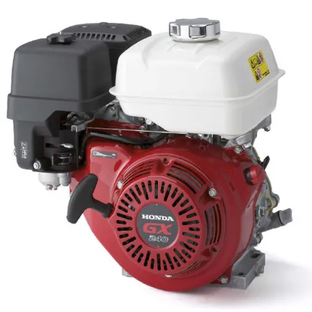Honda Двигател GX240UT2-QX-E4-OH Хоризонтален вал 25.4 мм шпонка, вътрешна резба 7/16-20UNF, електрически старт, газ-лост, с тих въздушен филтър, с датчик за масло, без дефлектор, без искроуловител, зареждане 1А, червен цвят