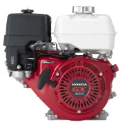 Honda Двигател GX270UT2-RH-E5-OH Хоризонтален вал 22 мм шпонка, вътрешна резба М8х1.25, газ-лост, електрически старт, с тих въздушен филтър, без датчик за масло, без дефлектор, без искроуловител, 1/2 редукция съединител, зареждане 1А, червен цвят