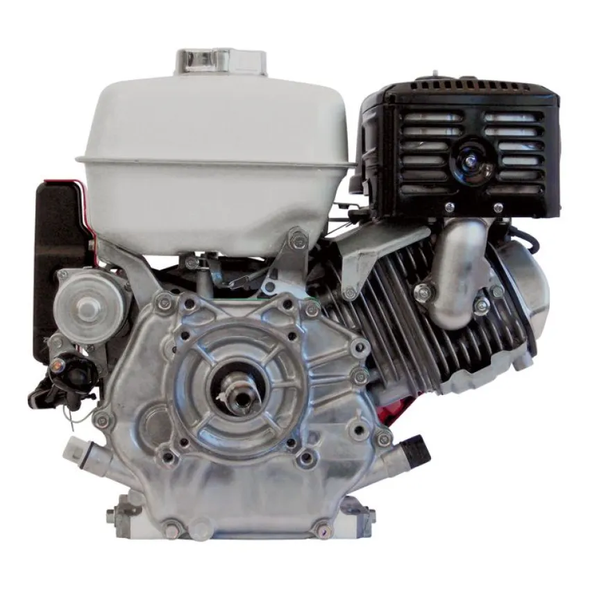 Honda Двигател GX270UT2-SX-E4-OH Хоризонтален вал 25 мм шпонка, вътрешна резба М8х1.25, газ-лост, електрически старт, с тих въздушен филтър, с датчик за масло, без дефлектор, без искроуловител, зареждане 1А, червен цвят