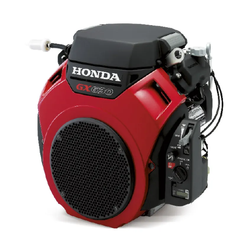 Honda Двигател GX690RH-TX-F9-OH Хоризонтален вал 28.575 мм шпонка, вътрешна резба 7/16-20UNF, газ-жило, двоен въздушен филтър, електрически старт, с датчик за масло, смукач-жило, горивна помпа, без искроуловител, зареждане 17А, червен цвят
