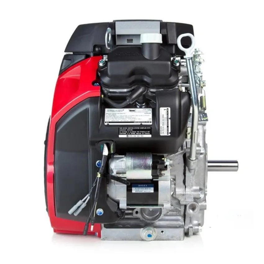 Honda Двигател GX690RH-TX-F9-OH Хоризонтален вал 28.575 мм шпонка, вътрешна резба 7/16-20UNF, газ-жило, двоен въздушен филтър, електрически старт, с датчик за масло, смукач-жило, горивна помпа, без искроуловител, зареждане 17А, червен цвят