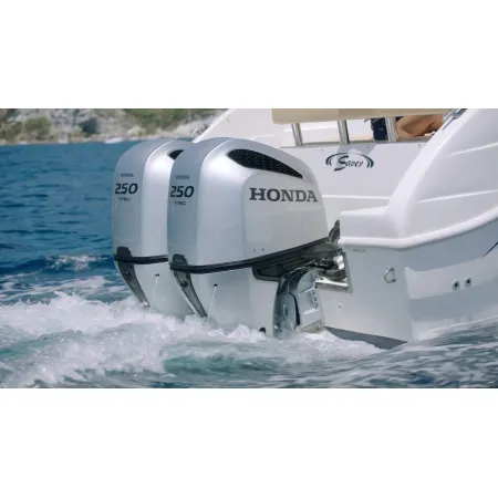 Honda Двигател BF 250D LDU 250 к.с, дълъг ботуш, електрически стартер, електронно дистанционно управление, електрохидравлично регулиране на наклона, 60А генератор