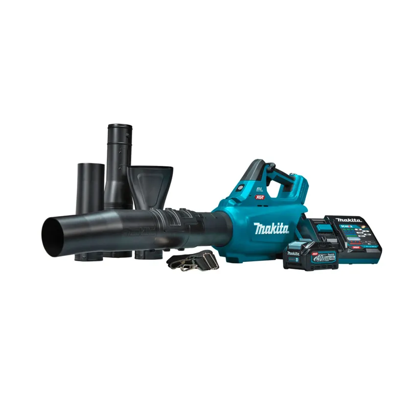 Професионална акумулаторна въздуходувка Makita UB001GZ + Комплект батерии и зарядно Makita 191L77-9, XGT