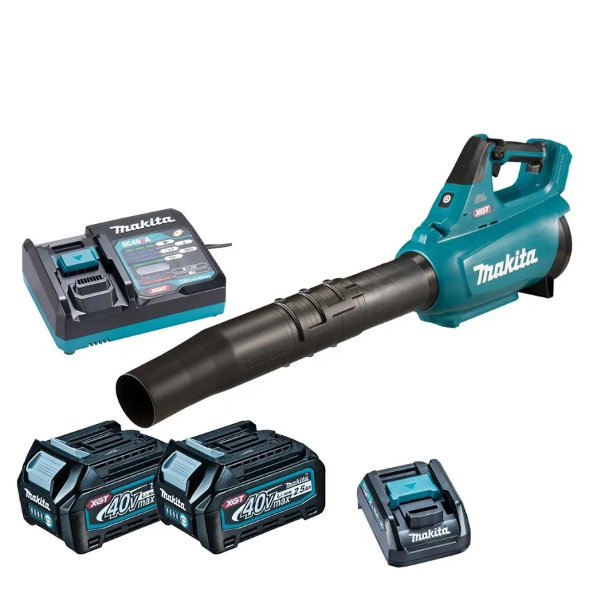 Професионална акумулаторна въздуходувка Makita UB001GZ + Комплект батерии и зарядно Makita 191L77-9, XGT