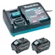 Акумулаторен аератор Makita UV001GZ + Комплект батерии и зарядно Makita 1911V6-0, XGT
