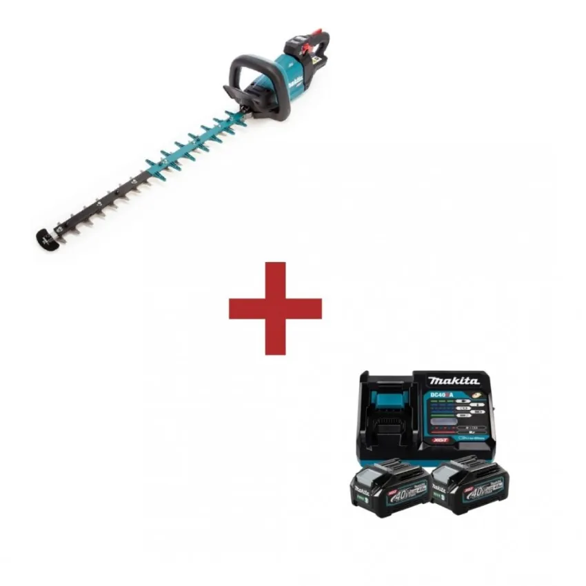 Професионален акумулаторен храсторез Makita UH008GZ + Комплект батерии и зарядно Makita 1911V6-0, XGT