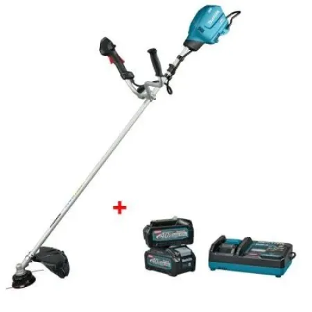Професионален акумулаторен тример Makita UR002GZ01 + Комплект батерии и зарядно Makita 1911V6-0, XGT