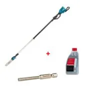 Професионална акумулаторна телескопична кастрачка Makita UA004GM101, XGT, 40 V, 30 см, с батерия и зарядно + ПОДАРЪК Масло за смазване на вериги Makita + Кръгла пила за заточване Makita