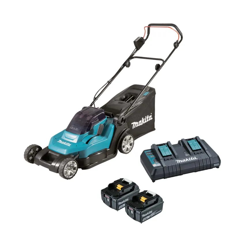 Акумулаторна косачка Makita DLM432PT2, 36 V, 5 Ah, 430 мм, с батерии и зарядно
