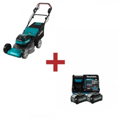 Самоходна акумулаторна косачка Makita LM001GZ + Комплект батерии и зарядно Makita 191L77-9, XGT