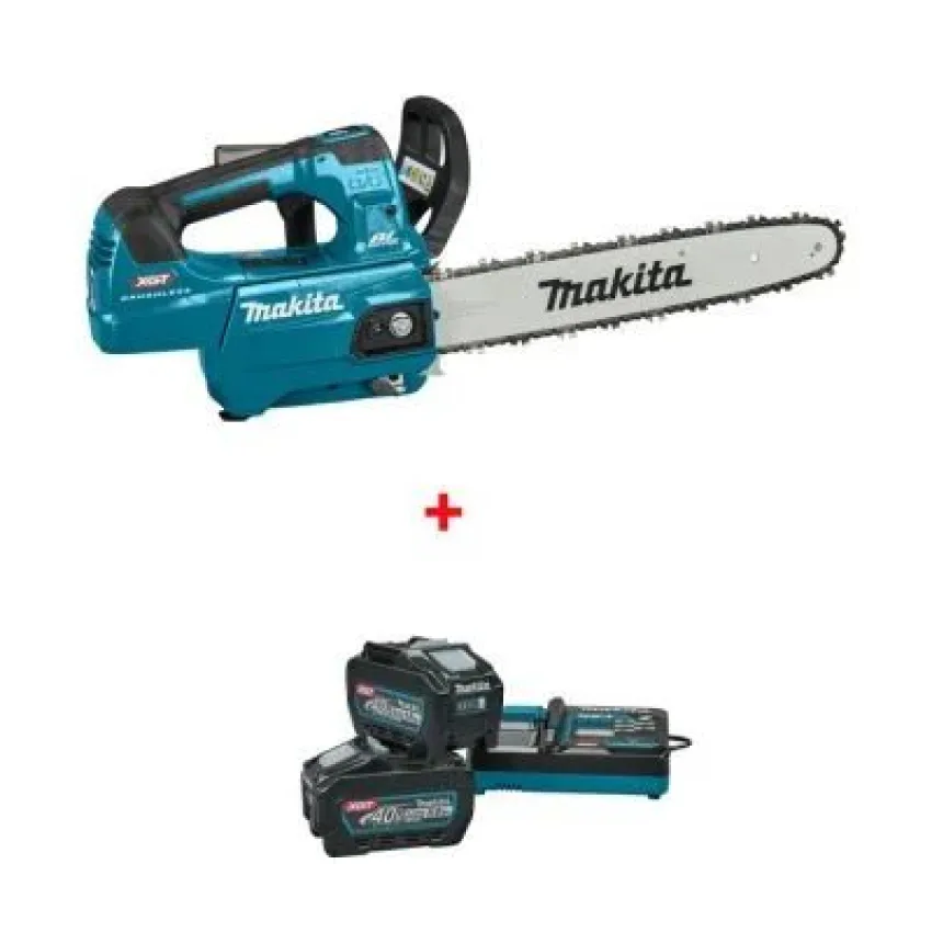 Професионална акумулаторна резачка за дърва Makita UC026GZ, XGT + Комплект батерии и зарядно Makita 191L77-9