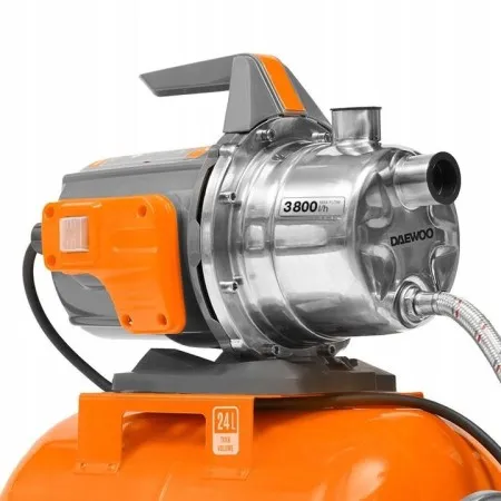 DAEWOO DAS 4000/24 – Хидрофорна помпа 1200W, 48 м, 3800 л/ч, 24 л резервоар