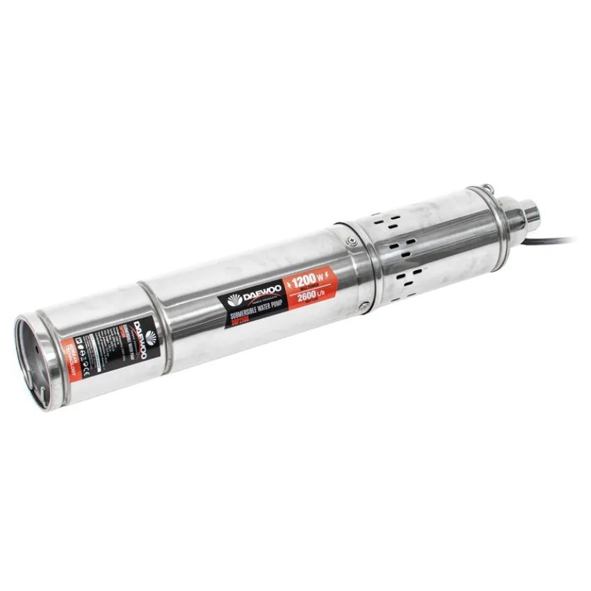 DAEWOO DBP2500 – Винтова сондажна помпа 1200W, 2600 л/ч, 135 м, 30 м потапяне, 1"