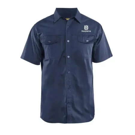 Husqvarna Работна Риза с Къс Ръкав Twill Navy Blue - Размер XL (595104305)