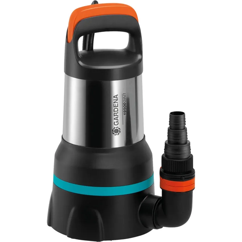 GARDENA 09049-20 Потопяема помпа за чиста и мръсна вода 19500 Aquasensor 2 в 1, 860W, 19500 л/ч