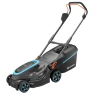 GARDENA Акумулаторна Косачка PowerMax 37/36V P4A Set - Безчеткова, 37 см Ширина, 45 л Кош, 35-65 мм Височина
