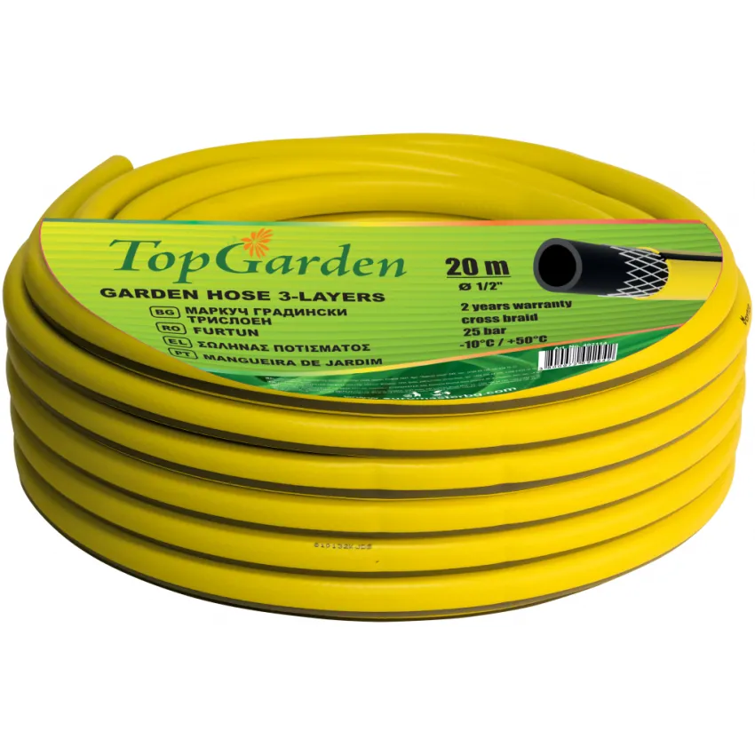 TopGarden Маркуч градински трислоен 1/2