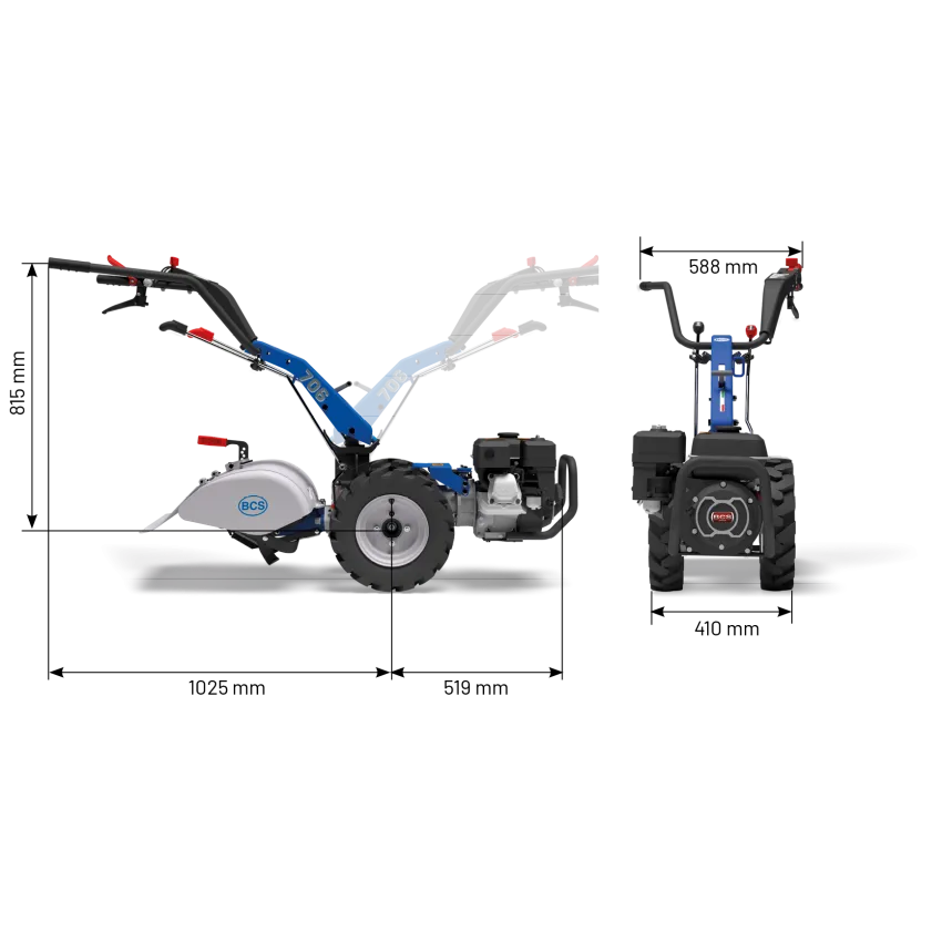 Мотоблок BCS 706 SmartSafe с роторна фреза 52 cm – Компактна италианска машина за всяка градина