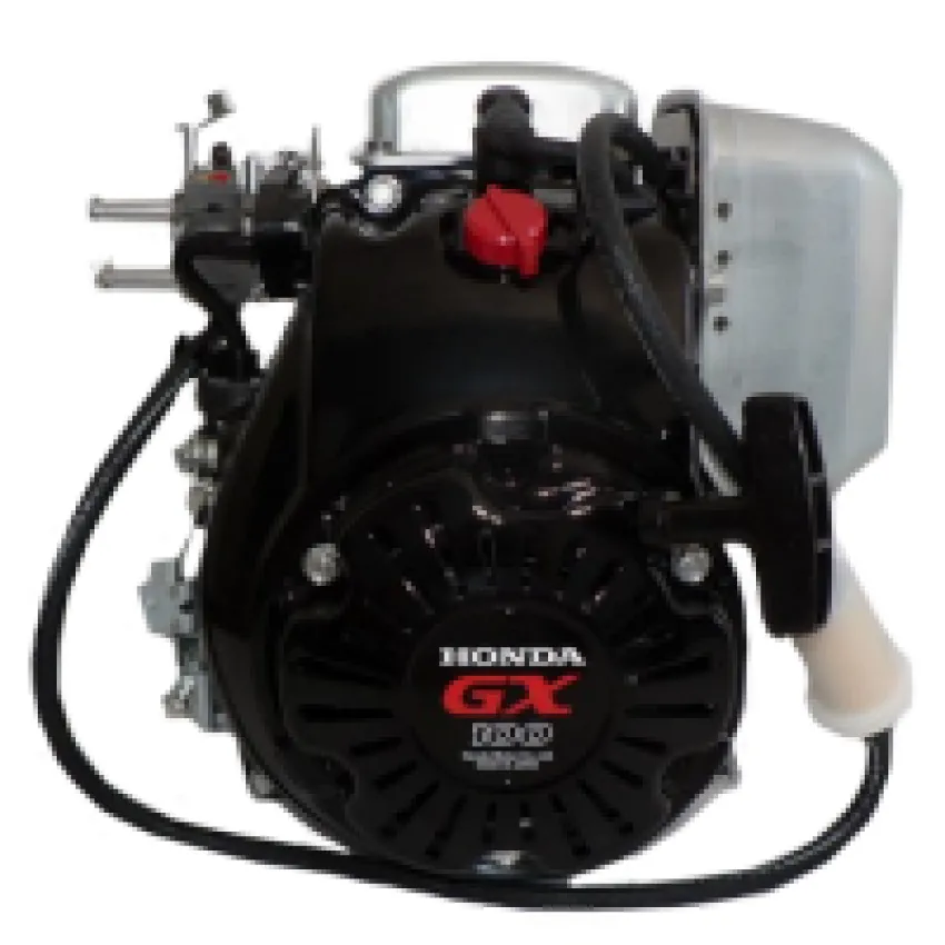 Honda Двигател GX100RT-KR-DA-SD Хоризонтален вал 15 мм външна резба М12х1.25, газ-жило, без въздушен филтър, без датчик за масло, с фланец, черен цвят