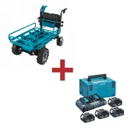 Акумулаторен градински мини дъмпер Makita DCU604Z + Комплект батерии и зарядно Makita MKP3PT184, LXT