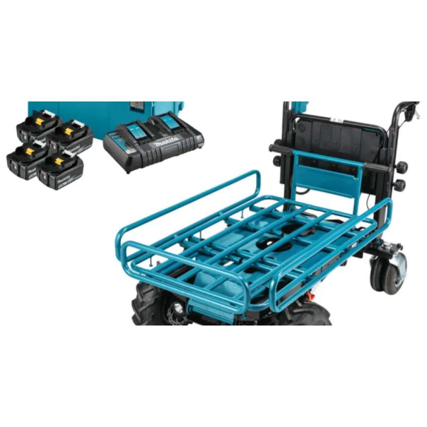 Акумулаторен градински мини дъмпер Makita DCU604Z + Комплект батерии и зарядно Makita MKP3PT184, LXT