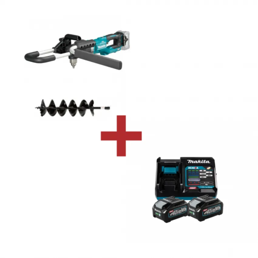 Професионален акумулаторен свредел Makita DG001GZ05 + Комплект батерии и зарядно Makita 191L77-9, XGT + Подарък свредло 150х800 мм