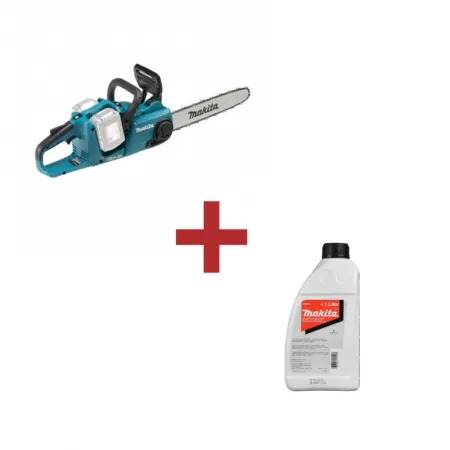 Акумулаторен верижен трион Makita DUC353Z, 36 V, 35 см, 3/8", 1200 м/мин + ПОДАРЪК Масло за смазване на вериги Makita