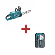 Професионална акумулаторна резачка за дърва Makita UC015GZ, XGT, 40 V, 350 мм, без батерия и зарядно + ПОДАРЪК Комплект за заточване на вериги Makita